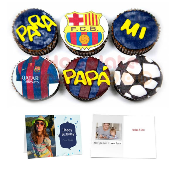 Cupcackes de Barcelona FC, Regalos para Enamorados, Regalos Peru, Delivery de Regalos Lima, Chocolategrama, Tazas Personalizadas Peru